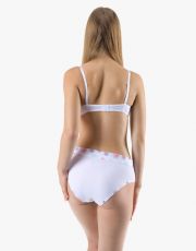 Klasyczne majtki damskie 10293P GINA biało-bordowy