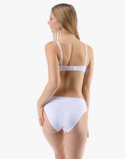 Klasyczne majtki damskie z wąską talią 10296P GINA Biały cukrowy