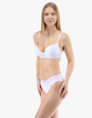 Klasyczne majtki damskie z wąską talią 10297P GINA Biały cukrowy