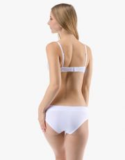 Damskie majtki francuskie 14162P GINA biało-bordowy