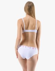 Damskie majtki francuskie 14163P GINA biało-bordowy