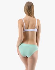 Majtki damskie z szerokim stanem i biodrami 16181P GINA agua-biały