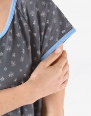 Koszula nocna damska 19176P GINA ciemnoszary niezapominajka