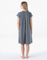 Koszula nocna damska 19176P GINA ciemnoszary niezapominajka