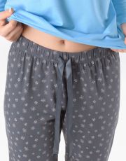 Długa piżama damska 19179P GINA Niezapominajka- ciemnoszary