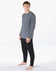 Długa piżama męska 79207P GINA ciemnoszary-czarny