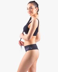 Damskie stringi francuskie 14156P GINA czarny fioletowy