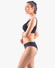 Damskie majtki - brazyliany 16173P GINA czarny fioletowy