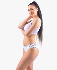 Damskie majtki - brazyliany 16174P GINA biało-fioletowy