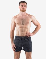 Męskie bokserki luźne 75208P GINA czarno-atlantic