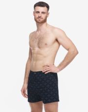 Męskie bokserki luźne 75214P GINA czarno-atlantic