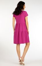 Damska sukienka z krótkim rekawem 5F039 LITEX ciemny liliowy
