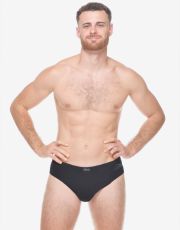 Męskie slipy z wąskim bokiem 70073P GINA czarno-turkusowy