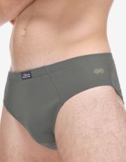 Męskie slipy z szerszym bokiem 71137P GINA ciemnoszary szaro-brązowy