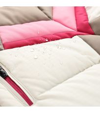 Damska puchowa kurtka narciarska z membraną PTX FERERA ALPINE PRO kremowy