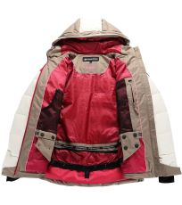 Damska puchowa kurtka narciarska z membraną PTX FERERA ALPINE PRO kremowy