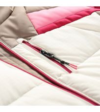 Damska puchowa kurtka narciarska z membraną PTX FERERA ALPINE PRO kremowy