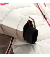 Damska puchowa kurtka narciarska z membraną PTX FERERA ALPINE PRO kremowy