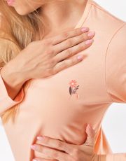 Damska piżama długa 19167P GINA liczi w kolorze cielistym