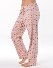 Damskie spodnie od piżamy 19177P GINA szaro-brązowo-biały