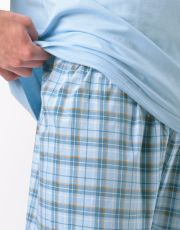 Męska piżama krótka 79188P GINA niezapominajka-biały