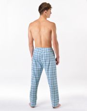 Męskie spodnie od piżamy 79197P GINA niezapominajka-biały