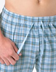 Męskie spodnie od piżamy 79197P GINA niezapominajka-biały