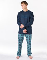 Męska piżama długa 79205P GINA