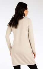 Damska sukienka z długim rękawem 7F075 LITEX beżowy