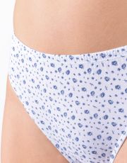 Damskie majtki klasyczne 10289P GINA biało-ciemnoniebieski